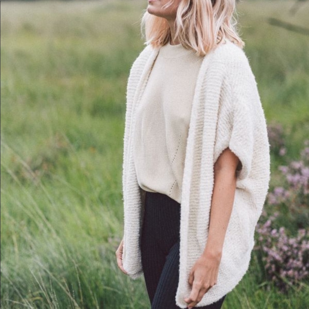 Forever 21 cream open shawl cardigan